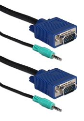 6ft Premium Tri-Shield VGA HD15 & 3.5mm Stereo Male to Male Combo Cable CC388A1-06 037229485158 Cable, Straight Thru, VGA/SVGA Video and Audio Combo Cable, Premium, HD15/3.5mm M/M, Triple Shielded, 6ft CC388A106 CC388A1-006  cables feet foot   2694