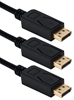 3-Pack 6ft DisplayPort Digital A/V UltraHD 4K Black Cable with Latches DP-06-3PK 037229003314 Cable, DisplayPort v1.1 Compliant, Digital Audio/Video with DHCP, 6ft 