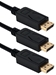 3-Pack 10ft DisplayPort Digital A/V UltraHD 4K Black Cable with Latches - DP-10-3PK