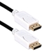 6ft DisplayPort UltraHD 4K Black Cable with White Connectors & Latches - DP-06BWH