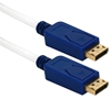 6ft DisplayPort UltraHD 4K White Cable with Blue Connectors & Latches DP-06WBL 037229002560