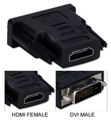 High Speed HDMI/HDTV 720p/1080p HDMI Female to DVI Male Video Adaptor HDVI-FM 037229489880 Adaptor, HDTV HDMI to DVI Digital Video, HDMI F/DVI-D M FA795-R2  191833 RC2205 HDVIFM HDVI-FM adapters adaptors     3440 IMCE microcenter Edward Matthews Approved