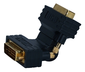 HDTV/HDCP DVI-D Male to Male Gold Swivel Gender Changer HSDVIGA-MM 037229490053 Adaptor, DVI Single Link High Definition HDTV/HDCP 1080p Video Swivel Adaptor, Left or Right Angle, DVI-D M/M, Gold HSDVIGAMM HSDVIGA-MM adapters adaptors  feet foot   3477