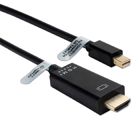 10ft Mini DisplayPort/Thunderbolt to HDMI 4K Conversion Video Black Cable MDPH-10BK 037229005608 Cable, Mini-DisplayPort v1.1 Compliant, Connects Mini DisplayPort into HDMI port, Mini-DP Male to HDMI Male,  MDPH10  MDPH-10  cables feet foot microcenter Pending