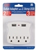 3-Outlets Wallmount Power Strip with Dual-USB 2.1Amp Charging Ports - PS-05UW