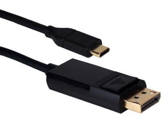15ft USB-C / Thunderbolt 3 to DisplayPort UltraHD 4K/60Hz Video Converter Cable USBCDP-15 037229231878 Black, USB-C to DisplayPort, USB C to DisplayPort, USBC to DisplayPort, DisplayPort to USB-C, DisplayPort to USB C, DisplayPort to USBC