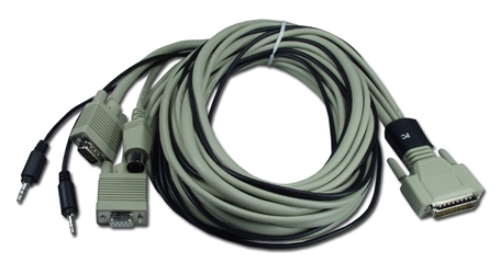 12ft PC/AT Keyboard/Video/Mouse/Audio DB25 KVM Combo Cable CATPC-12 037229541267