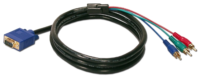 12ft Projector Component Video Cable CC2261-12 037229226119 Cable, HDTV/RGB VGA/HD15 to 3 RCA Component Video Adaptor Cable, HD15M/(3)RCA M, 12ft 253-512IV 691386  CC226112 CC2261-12 adapters adaptors cables feet foot   3942  microcenter Carrico Discontinued