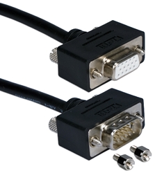 1.5ft High Performance UltraThin VGA/QXGA HDTV/HD15 Tri-Shield Fully-Wired Extension Cable with Panel-Mountable Connectors CC320M1-1.5 037229422559