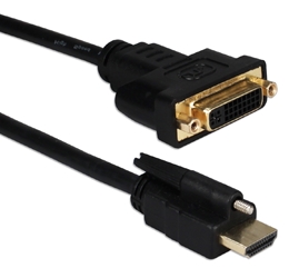 1-Meter DVI Female to Locking HDMI Male 1440p/4K Adaptor HDVISX-1M 037229491081 Cable, HDMI with Screw Locking Connector to DVI 1080p HDTV/Projector/Computer Video/Adaptor, M/F, 1-Meter PY7722 HDVISX1M HDVISX-1M adapters adaptors cables  meters  3451 IMCE