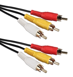 3ft Triple-RCA Composite Audio & Video Cable Cable, Triple-RCA Composite Audio & Video Cable with Color-coded Connectors, 3RCA M/M, 3ft