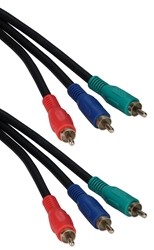 25ft HDTV Triple-RCA Component Video Combo Cable RCA3V-25 037229400625 Cable, Triple-RCA Component Video Premium 75ohm Color-Coded RGB Shielded Cable, 3RCA M/M, 25ft 188367  RCA3V25 RCA3V-025  cables feet foot   3721  microcenter Edward Matthews Approved