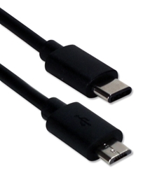 1-Meter USB-C to Micro-USB Sync & 3Amp Charger Cable CC2232-1M 037229230512 Black microcenter 448232 Matthews Pending, USB-C, USB C