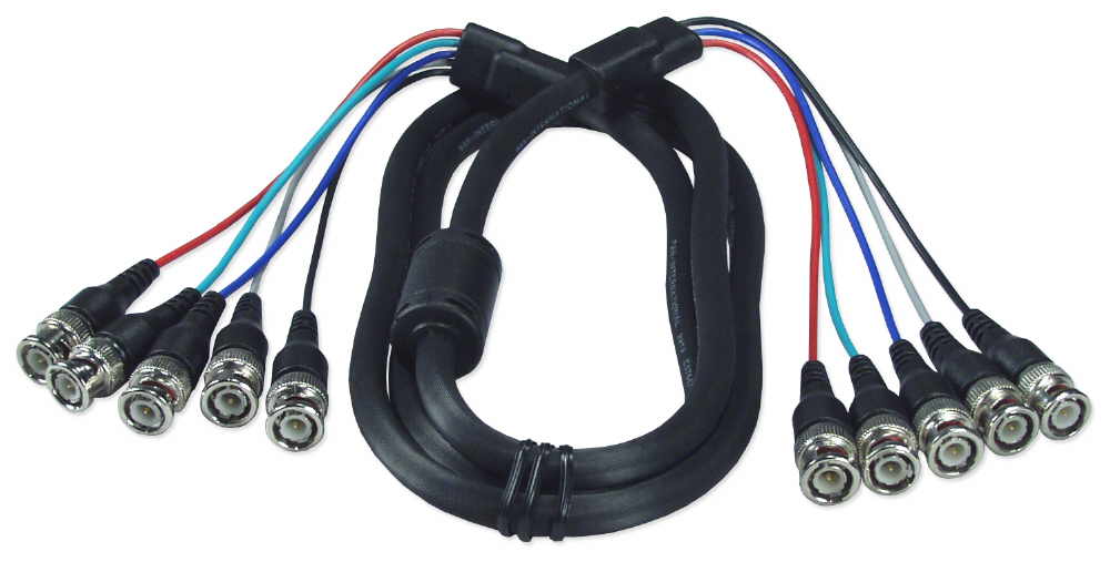 10ft RGB-HV Male to Male Hi-Res 5BNC Video Cable CC2292-10-BB 037229008012 Cable, High Resolution RGBHV/BNC Video with Ferrite Core, 5BNC/5BNC, 10ft EYRGBS5-0010    CC229210BB CC2292-10-BB  cables feet foot   2531