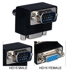 VGA HD15 Down-Angle Male to Female Video Adaptor CC388A-MFD 037229422573 VGA Video Adaptor, Right-Angle/DOWN, HD15M/F 333344  CC388AMFD CC388A-MFD adapters adaptors     2701  microcenter Edward Matthews Approved