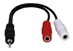 2.5mm Mini-Stereo Male to Two 3.5mm Female Speaker Splitter Cable - CC399CY