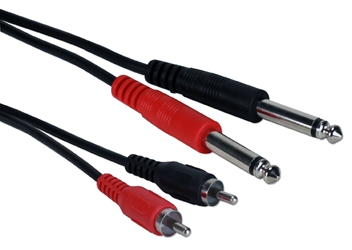 6ft Dual-RCA Male to Dual-1/4 TS Male Stereo Audio Conversion Cable CC399RTS-Y06 037229402889 659705 microcenter