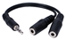 6 Inches 3.5mm Mini-Stereo Male to Two Female Speaker Splitter Cable - CC400Y