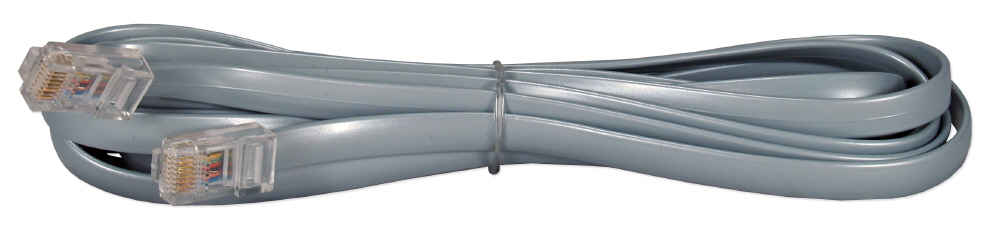 10ft RJ45 Male to Male Telco 8Wires Flat Silver Satin Patch Data Cable CC934-10 037229934106 Telco Flat Data Cable, Straight Thru, Silver Satin, RJ45M/M 8 Wires, 10ft CC93410 CC934-10  cables feet foot   3196