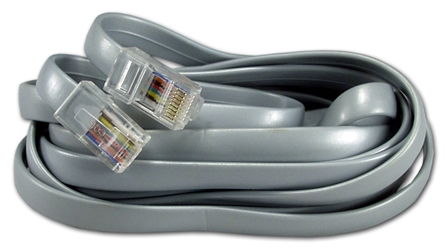 14ft RJ45 Male to Male Telco 8Wires Flat Silver Satin Patch Data Cable CC934-14 037229934144 Telco Flat Data Cable, Straight Thru, Silver Satin, RJ45M/M 8 Wires, 14ft CC93414 CC934-14  cables feet foot   3197