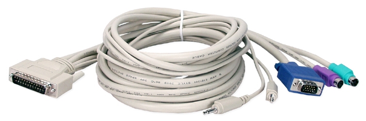 12ft PS/2 Keyboard/Video/Mouse/Audio DB25 KVM Combo Cable CP2PC-12 037229541250