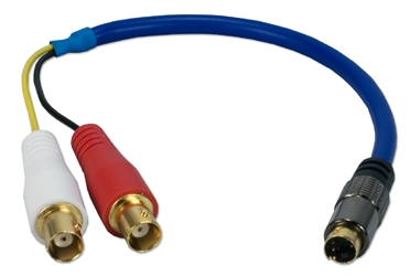 12 Inches Premium S-Video Male to Dual-BNC Female Y/C Break-out Adaptor CSV2BNCF 037229400311 Adaptor, Premium S-Video to (2) BNC Multimedia 75ohm Coax with Foil Shielding, Gold Connectors, 24AWG, Mini4M/(2)BNC F, 12" 185967 TW8120 CSV2BNCF CSV2BNCF adapters adaptors     3257 IMCE microcenter Edward Matthews Approved