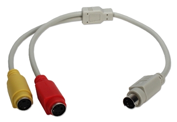 12 Inches S-Video Mini4 Male to Two Female Splitter Cable CSV2F 037229400328 Adaptor, Premium S-Video "Y" Cable, Multimedia 75ohm Coax with Foil Shielding, Gold Connectors, 24AWG, Mini4M/(2)F, 12" 186072 TW8121 CSV2F CSV2F adapters adaptors cables    3259 IMCE microcenter Edward Matthews Approved