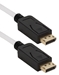 6ft DisplayPort UltraHD 4K White Cable with Black Connectors & Latches - DP-06WBK