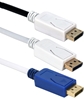 3-Pack 10ft DisplayPort UltraHD 4K Cable with Blue & White Connectors & Latches DPM-10-3PK 037229002652 Cable, DisplayPort v1.1 Compliant, Digital Audio/Video with DHCP, 10ft 