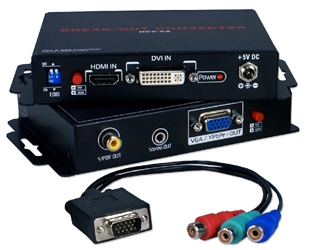 HDMI/DVI HDTV/HDCP to VGA/RGB 720p/1080p Break-Out Converter HCV-VA 037229007763