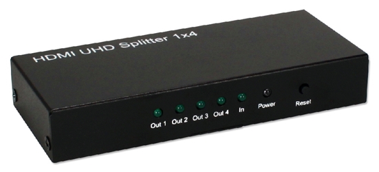 1x4 4Port HDMI 4K/60Hz HDTV/HDCP Splitter/Distribution Amplifier HD-144K HDMI v1.3b 1x4 Audio/Video Switch/Splitter/Distribution Amplifier, Supports 3D 720p/1080i/1080p/4Kx2K, 19pin Female Connectors