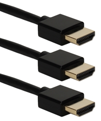 3ft 3-Pack High Speed HDMI UltraHD 4K with Ethernet Thin Flexible Black Cables HDT-3F-3PK 037229401837