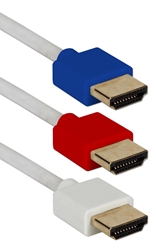 3ft 3-Pack High Speed HDMI UltraHD 4K with Ethernet Thin Flexible Multicolor Cables HDT-3F-3PM 037229401370