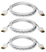 10ft 3-Pack High Speed HDMI UltraHD 4K with Ethernet Thin Flexible White Cables - HDT-10F-3PW