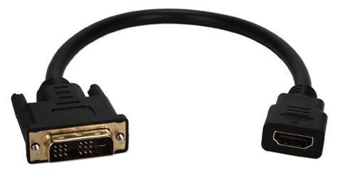 1ft DVI Male to HDMI Female 4K UltraHD Conversion Adaptor Cable HDVIX-1F 037229401721