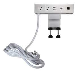 Adjustable Deskmount Dual-Power Outlets with Dual-USB 3.5Amp Charger & Dual-CAT6 Ports P2P2UR-10 037229232912