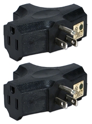 2-Pack 3-Outlets Space-Saver Grounded Power Outlet Splitter PA-3P-2PK 037229231144