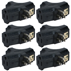 6-Pack 3-Outlets Space-Saver Grounded Power Outlet Splitter PA-3P-6PK 037229231168