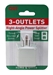 3-Outlets Compact Space-Saver Grounded Power Outlet Splitter - PA-3PC