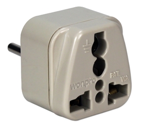 Single-Port US to Italy Grounded Travel Power Adaptor PA-IT 037229334791 US to Italy Grounded Power Plug Adapter
