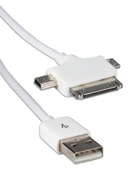 1-Meter USB Dock Sync & Charger 3-in-1 Cable for Smartphones and Tablets USBCC-1M 037229334524