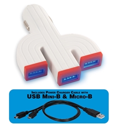 3-Port 3.1Amp USB Car Charger Kit for Smart Phones & GPS Kit USBCC-K4 037229334814