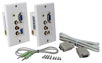 PC/VGA & Composite Video with Stereo Audio CAT5e Wallplate 30-Meter Extender Kit 