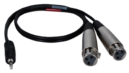2ft 3.5mm Male to Dual-XLR Female Dual-Microphone Audio Y-Cable XLRMIC-Y02 037229402902